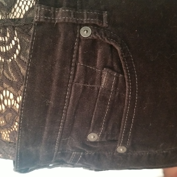 7 for All Mankind Black Velvet Skinny Bootcut Jean's Sz. 31 - Picture 6 of 16